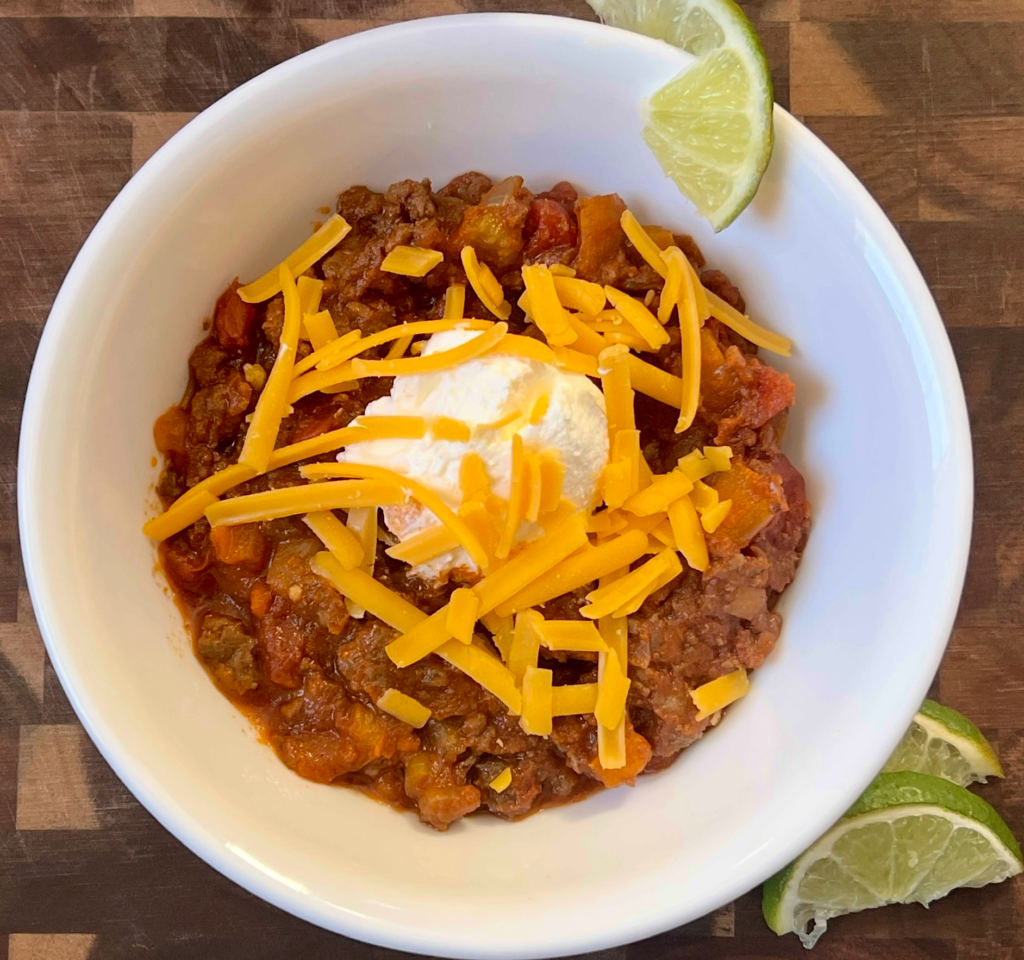 hearty homemade ground beef chili